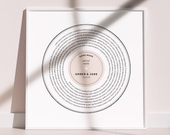 Custom Posters, Personalised Gift, Vinyl, Album Cover, Song Lyrics, Wedding Gift, Music Art, Birthday Gift, Lyrics Poster