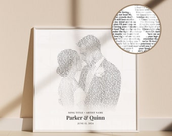 Custom Song Lyrics Print, First Dance Art, Anniversary Gift