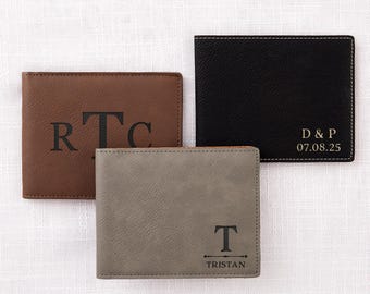 Personalized Leather Wallet: Handmade Engraved Gift for Him