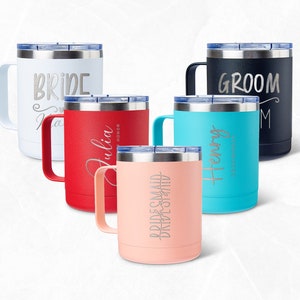 GAM Personalized Wedding Tumbler Laser Engraved Water Bottle 10oz/300ml Custom Tumbler Stainless Steel, Personalized Gift Bridesmaid Tumbler