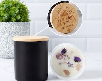 Bougie gravée sur bois personnalisée, bougie de soja faite main, coffret cadeau