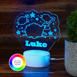 Personalized Kids Night Light: Acrylic Nursery Decor, Custom Name Sign
