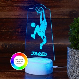 Personalized Basketball LED Night Light - Sports Nursery Decor