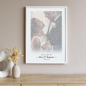 Impression de paroles de chanson de mariage GAM, paroles de chanson préférées, cadeau de mariage personnalisé, cadeau de mariage personnalisé, art mural première danse, cadeau d'anniversaire
