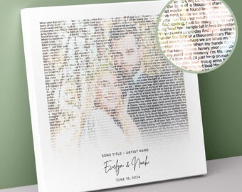 Personalized Wedding Song Lyrics Canvas Art: First Dance Photo Gift