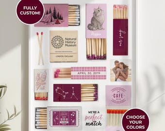 Custom Matchbook Art Framed Print: Retro Couple Gift