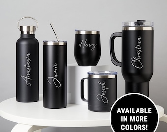 Personalized Engraved Tumbler: Stainless Steel, Custom Name Gift