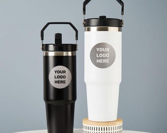 Custom Logo Tumbler: Laser Engraved Stainless Steel Water Bottle (30oz)