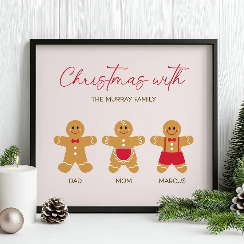 Custom Christmas Print With Frame, Christmas Tree, Christmas Decoration