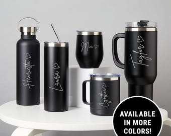Personalized Engraved Tumbler: Stainless Steel, Custom Name Gift