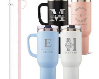 Personalized Laser Engraved 40oz Tumbler: Stainless Steel Water Bottle