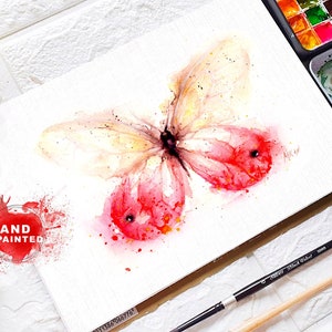 Grußkarte Fine Art Schmetterling Karte, Aquarell Schmetterling Grußkarte, Schmetterling Geburtstagskarte, Karte Tiere, Karte 13 x 18 cm