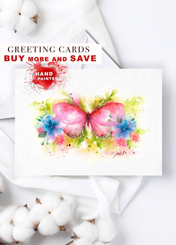 Butterfly Watercolor Note Card Butterfly Watercolor Note Card