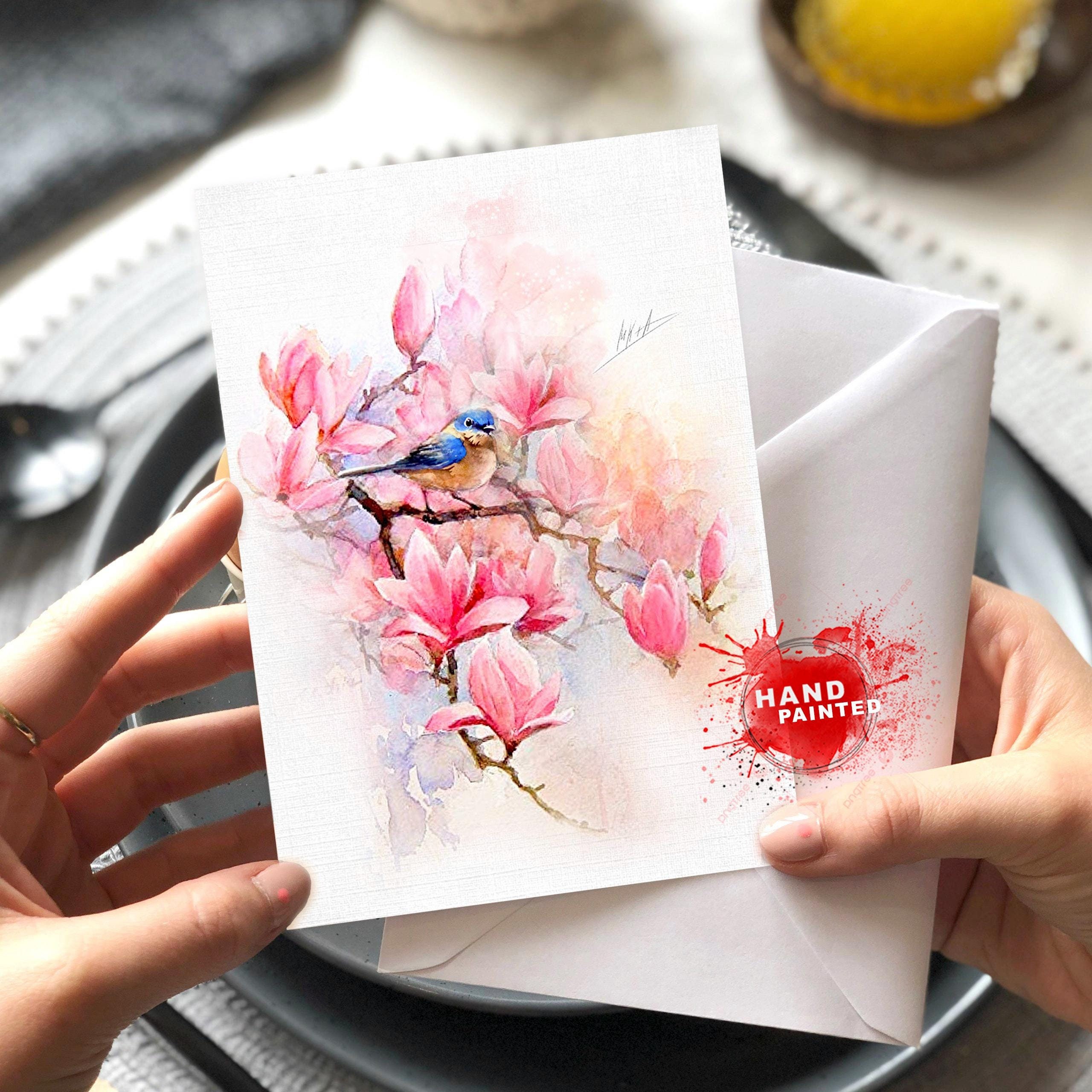 Greeting cards handmade, birthday card for her,painting greeting cards, watercolor artist, painting greeting card,note cards with envelopes