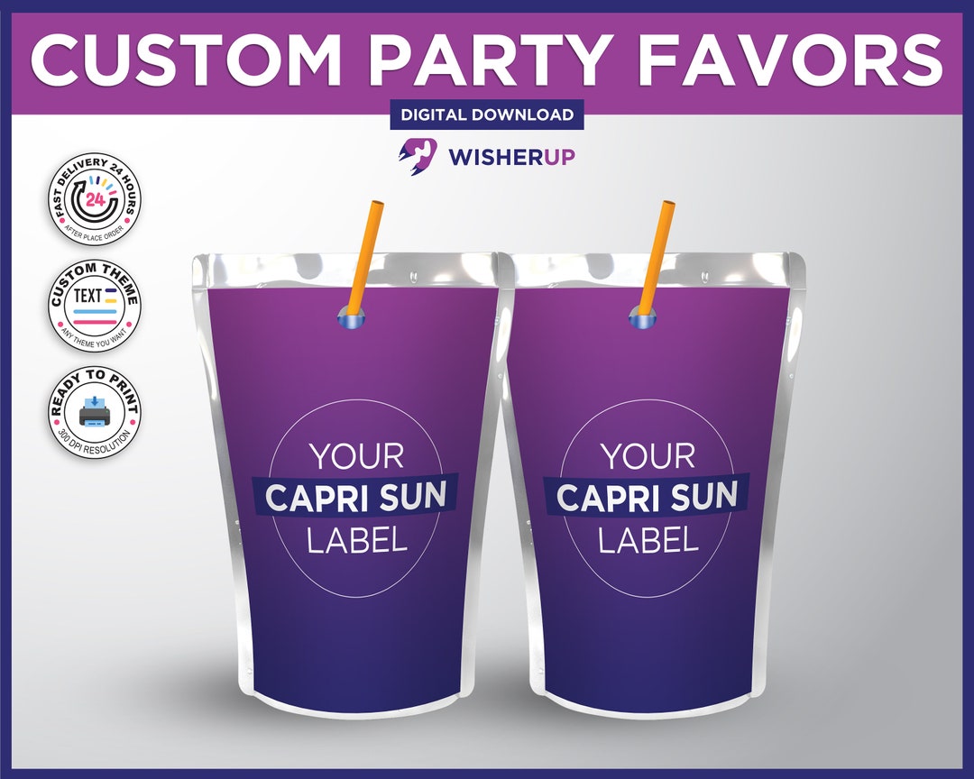 Custom Juice Pouch Template Juice Label Party Juice Pouch Etsy