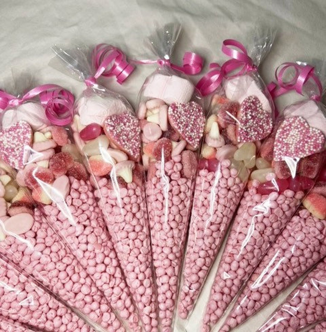 Pre Filled Pink Sweet Cones - Etsy