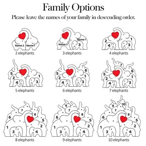 Custom Wooden Elephant Family Puzzle,Personalized Animal Figurines,Wooden Elephants Carvings,Family Name Puzzle,Wood Father's Day Gifts image 11