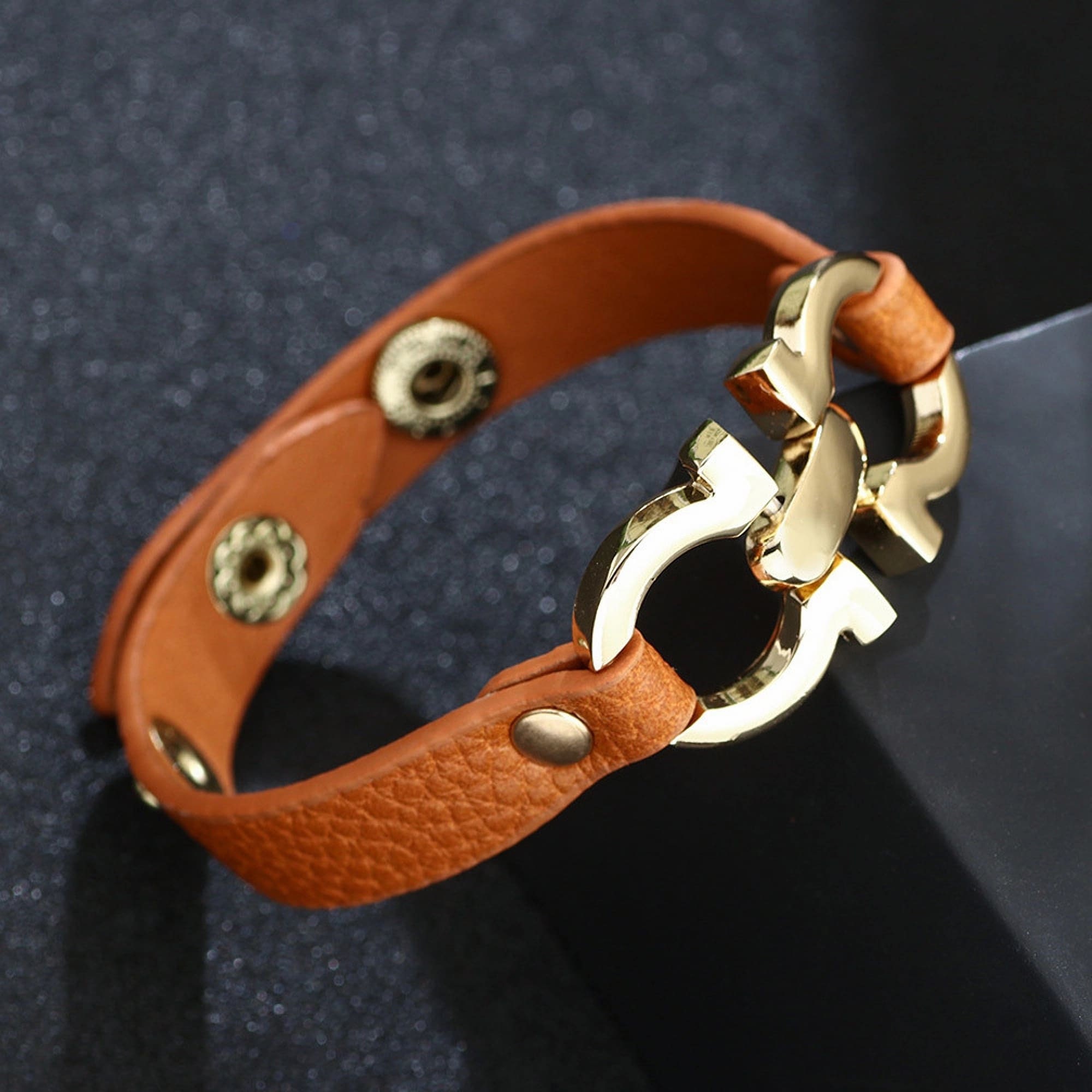 Louis Vuitton Blue Taïga Leather & Canvas Split Leather Bracelet