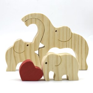 Wooden Elephant Family Puzzle,Custom Animal Figurines,Wooden Elephants Carvings,Personalized Family Name Puzzle,Mother's Day Gift,Kids Gift image 8