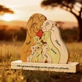 Personalized Wooden Lion Family Puzzle, Custom Christmas Gift, Up to 10 Lions Family Figurines, Family Home Decor, Gifts for Parents for Kid product logo