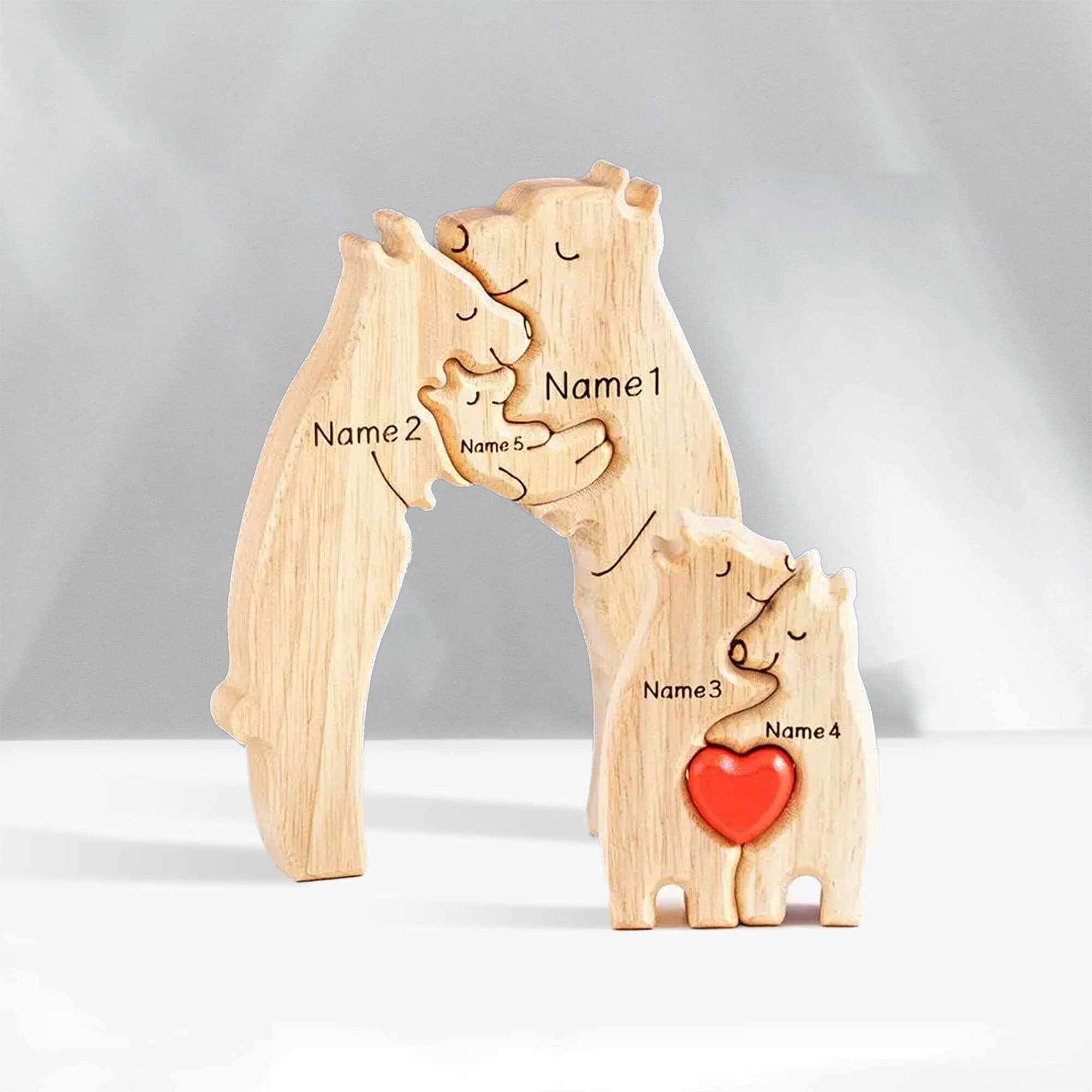 Personalized Wooden Family Puzzle - Custom Name Jigsaw Gift For Mom & Dad