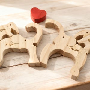 Custom Wooden Elephant Family Puzzle,Personalized Animal Figurines,Wooden Elephants Carvings,Family Name Puzzle,Wood Father's Day Gifts image 15