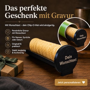 Pringles Spender mit Deckel – personalisierbar – 3D-Druck Chips Schieber – Snack Dispenser aus PLA – Geschenkidee für Chipsliebhaber