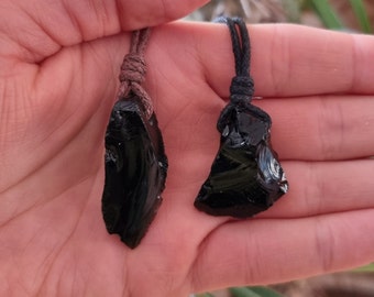 Black Obsidian Necklace | fair & ethical | Black obsidian pendant black obsidian necklace black obsidian jewelry chain black