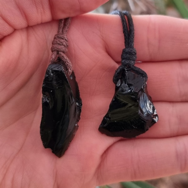 Black Obsidian Necklace | fair & ethical | Black obsidian pendant black obsidian necklace black obsidian jewelry chain black