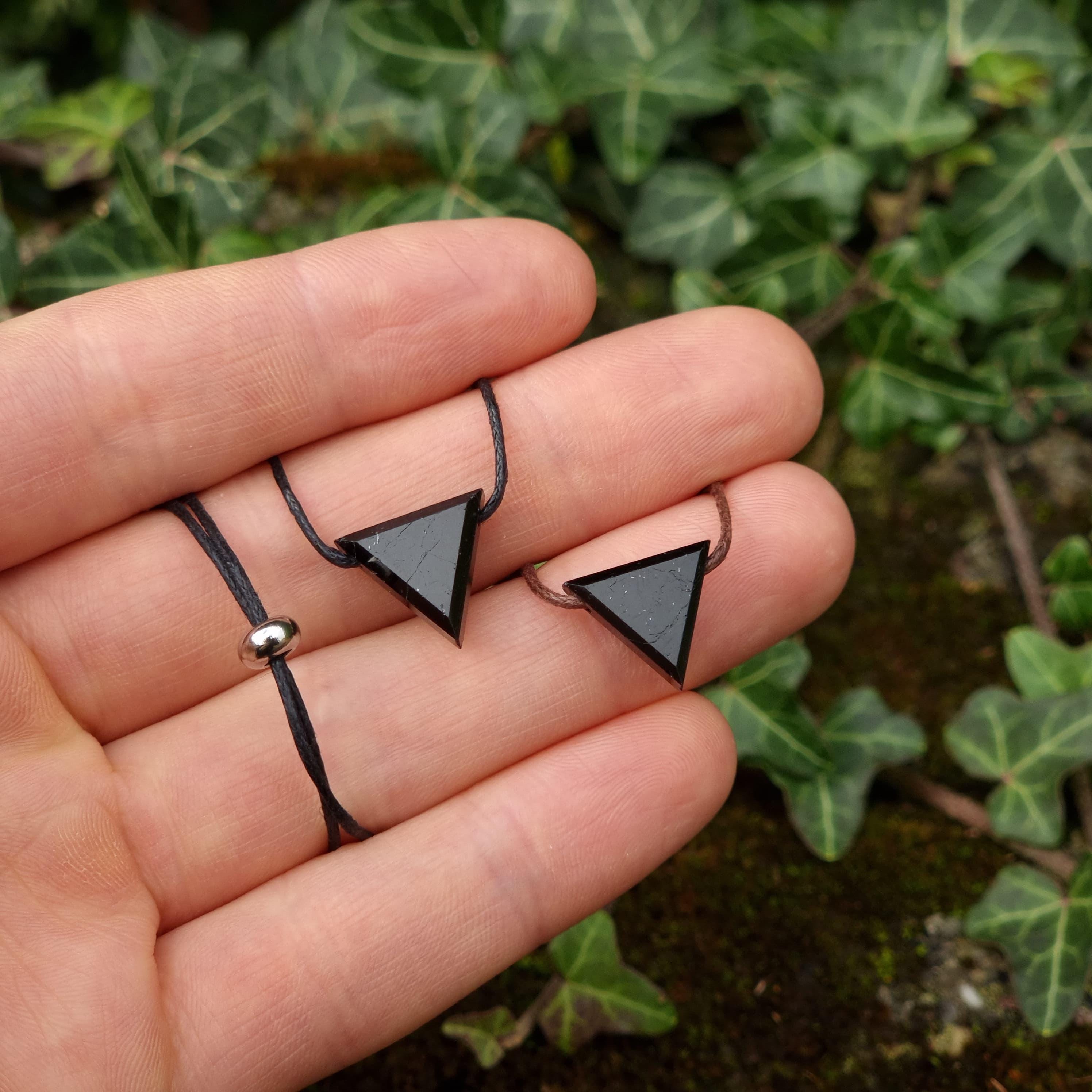 Pierre Larimar Pendentif Tourmaline Noire Sur Cordon Bijoux