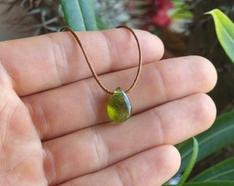 Peridot Kette mit Tropfen | Edelstein Kette Peridot Anhänger Peridot Choker Peridot Schmuck Peridot Halskette Kette mit Peridot