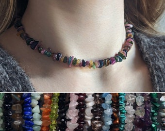 Hoogwaardige edelsteenchipketting met magneetsluiting | Edelsteenchipketting | Kristallen ketting