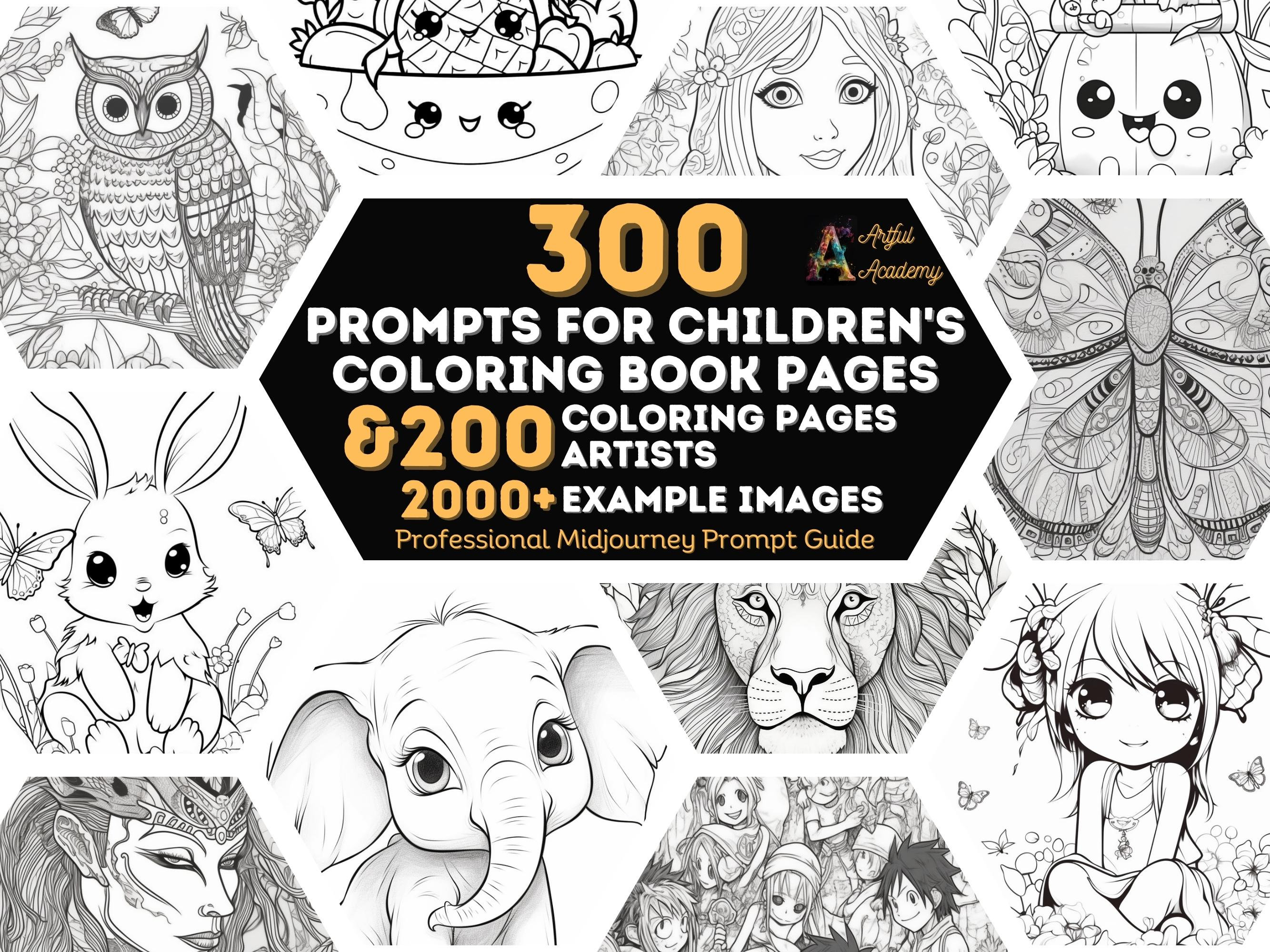 300 Best Midjourney Coloring Pages Prompts Guide Artful - Etsy UK