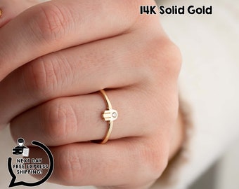 14K Solid Gold Hamsa Ring, Real Gold Hand Of Fatima Ring, Guardian Hamsa Riny, Dainty Evil Eye Ring, Bridesmaid Gift, Gift For Mom, Her Gift