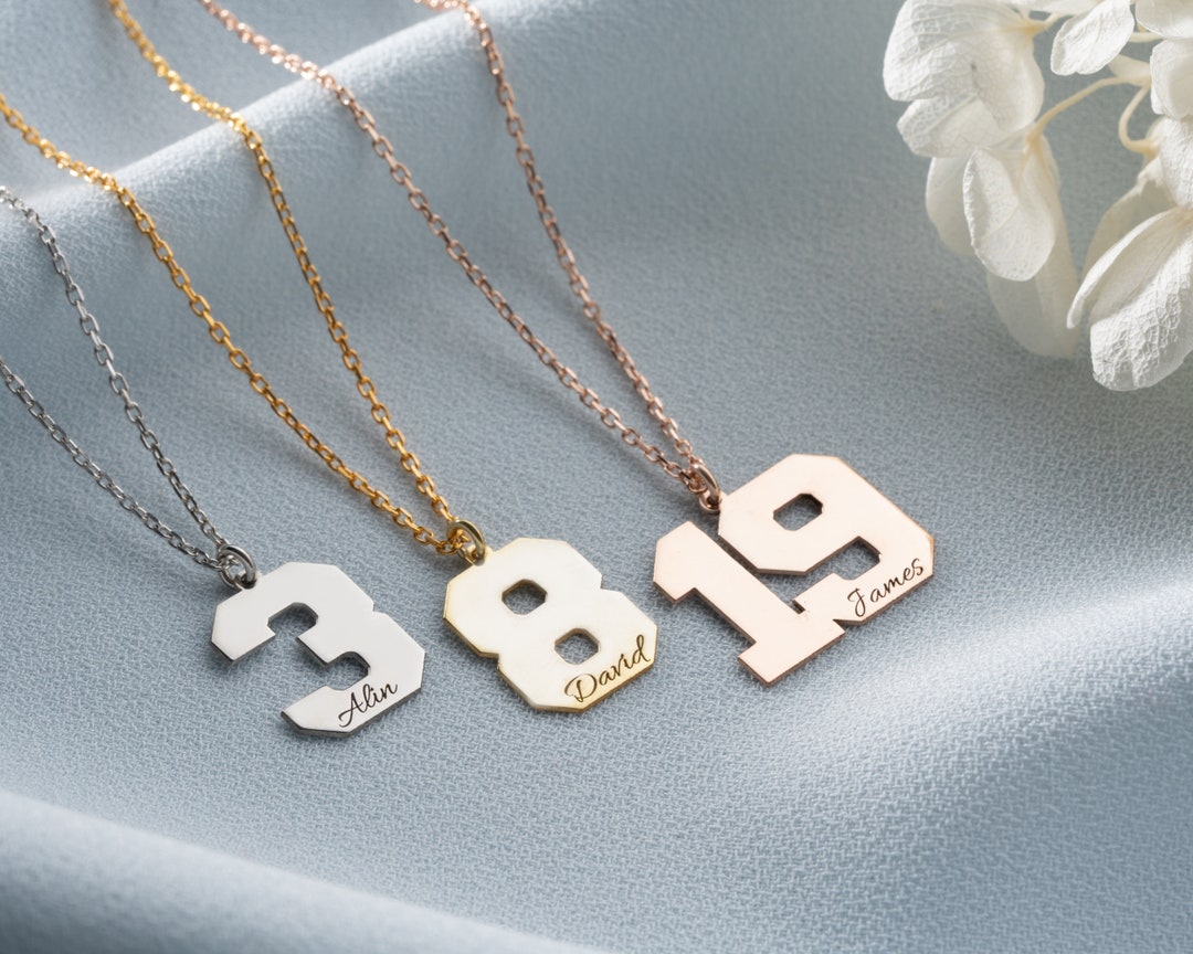 Personalized Sport Number Necklace, Baseball Number Necklace, Sport Men