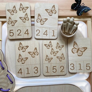 Cartes à pince – papillon (lot de 5)