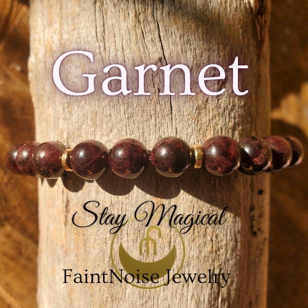 High Quality Garnet Bracelet - AAA Grade Garnet Gemstone Bracelet - Root Chakra Crystal Bracelet - Garnet Handmade Bracelet