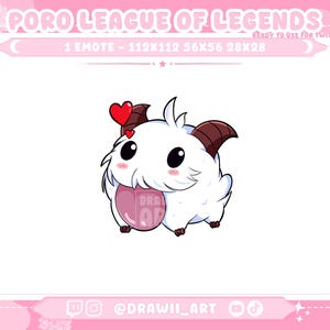 Kawaii Emote | Poro League Of Legends | Emote Twitch | Discord | Youtube |