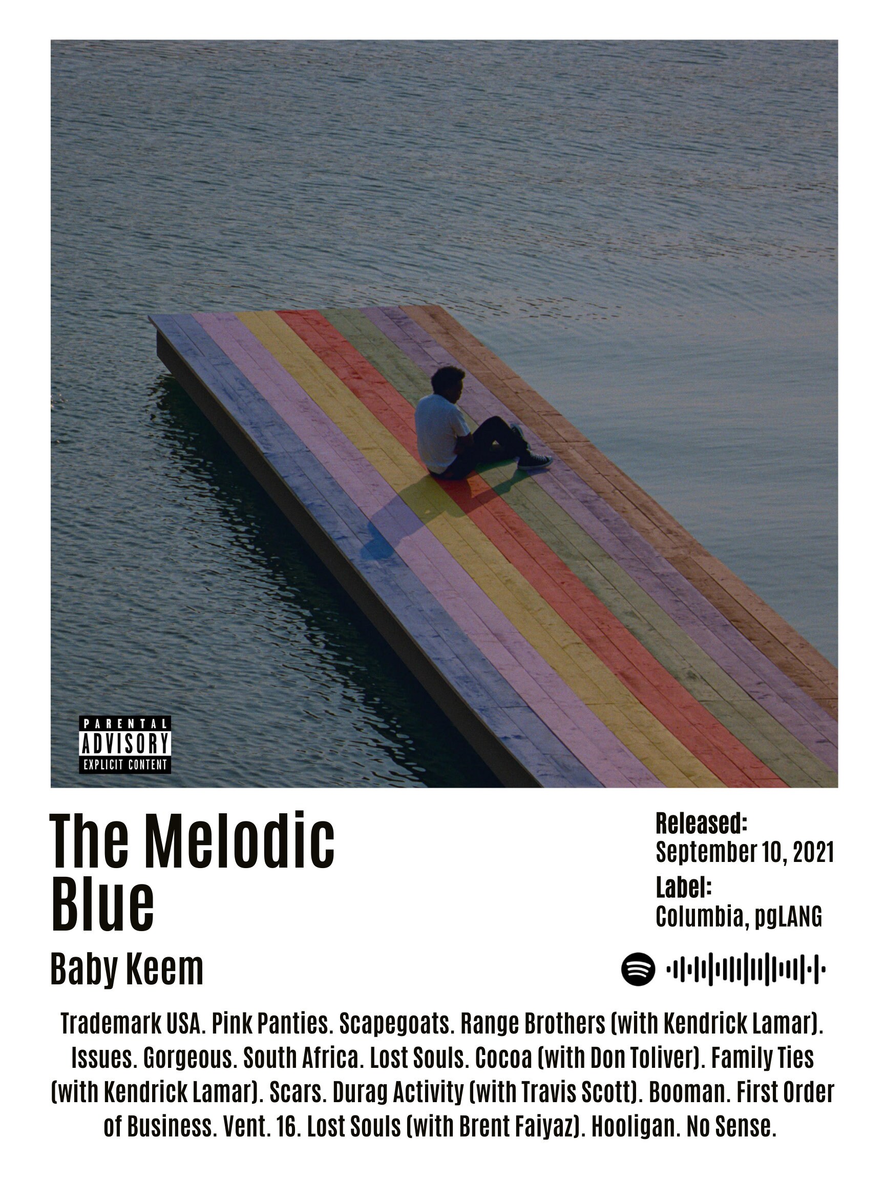 Baby Keem the Melodic Blue Album Minimal Print Poster Etsy