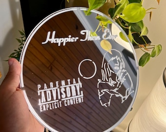 Happier Than Ever Mirror | Vinyl CD Poster College Dorm Decor Apartment Wall Accent Music Lover Gifts Art Custom Mirror Eilish