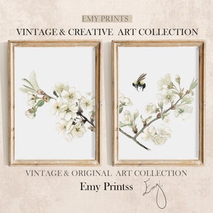 Split-image art prints | Antique art sets Pair of art prints | Vintage printables Split-frame art prints | Antique split art