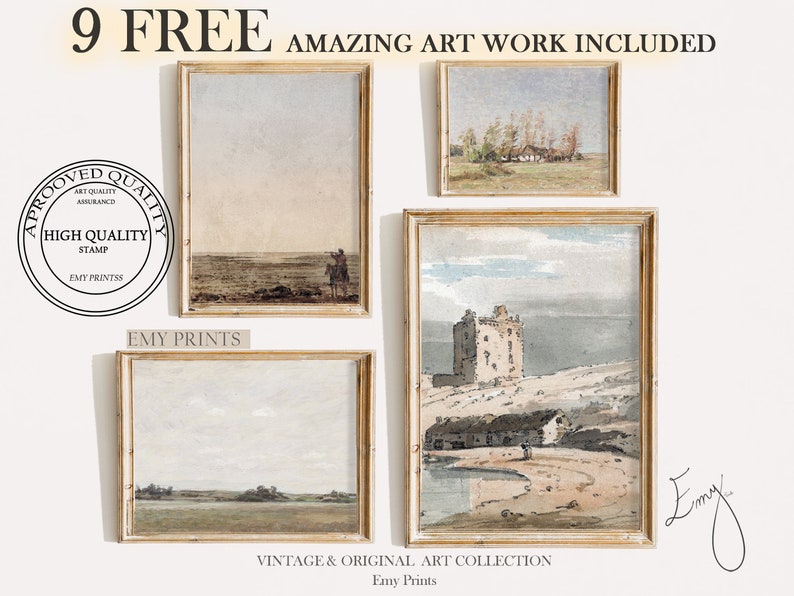 Vintage French Country Gallery Wall Art PRINTABLE SET of 4 Etsy