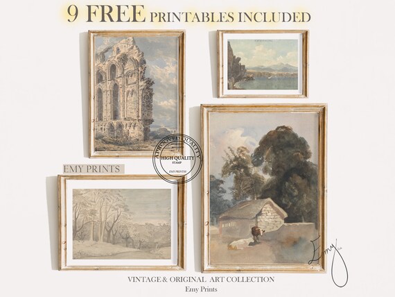 Vintage French Country Gallery Wall Art PRINTABLE SET of 4 - Etsy