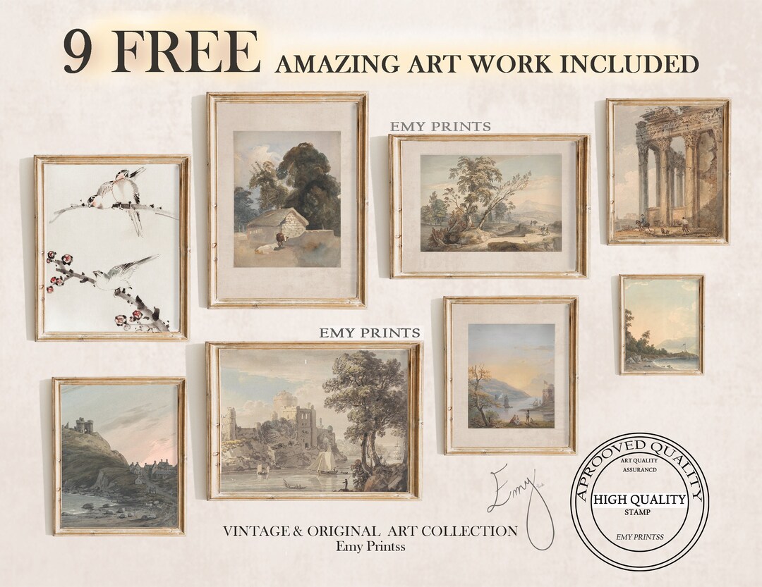 Vintage French Country Gallery Wall Art PRINTABLE SET of 8 | Digital ...