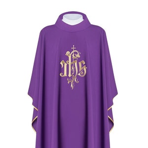 Embroidered Chasuble With Ihs - Liturgical Colors (41)