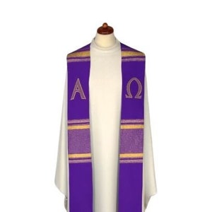 Alpha And Omega Embroidered Stole - Liturgical Colors (8)