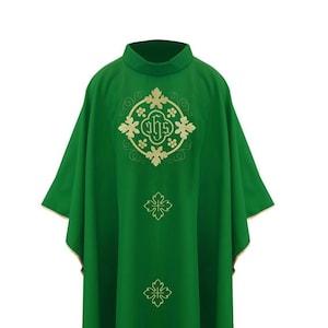Chasuble With Eucharistic Embroidery - Green