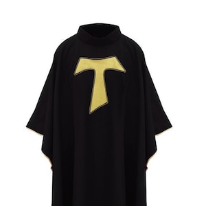 Franciscan Chasuble With Tau Cross - Black