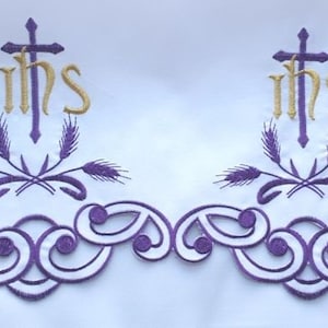 Embroidered Altar Cloth - Ihs Cross (64)