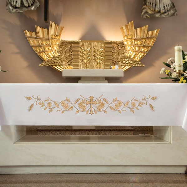 Mantel De Altar - Símbolo De La Cruz Bordado